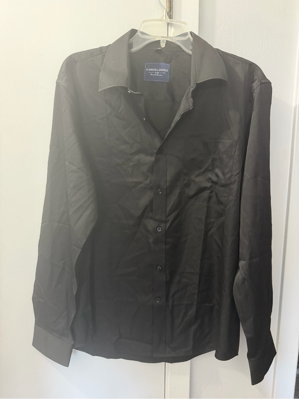 Alfani Black Long Sleeve Dress Shirt - Classic Point Collar